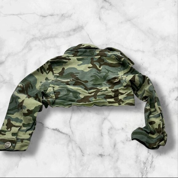 Trendy Girl  Camo Print Cropped Jacket For Girls Size 3T Long Sleeve With Button - Picture 4 of 12